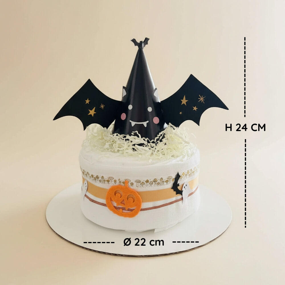 Halloween blekage med flagermus sjov og kreativ babyshowergave