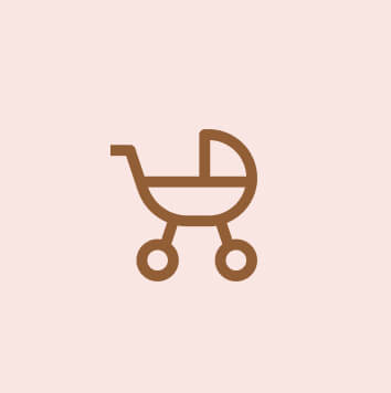 Ikon med barnevogn – gaver til barsel og dåb