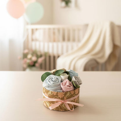 Blomsteræsker - håndlavet gave med babyprodukter