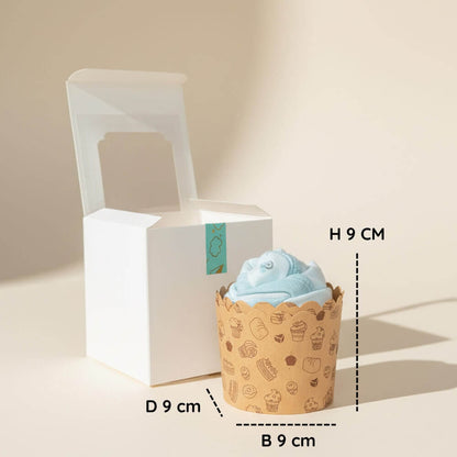 Cupcake af babybody i gaveæske – sød mini-gave til babyshower