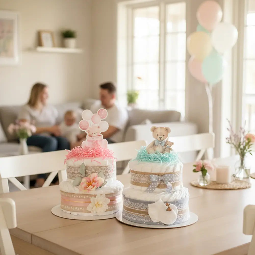Flotte blekager i flere farver som kreative gaver til babyshower