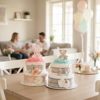Flotte blekager i flere farver som kreative gaver til babyshower