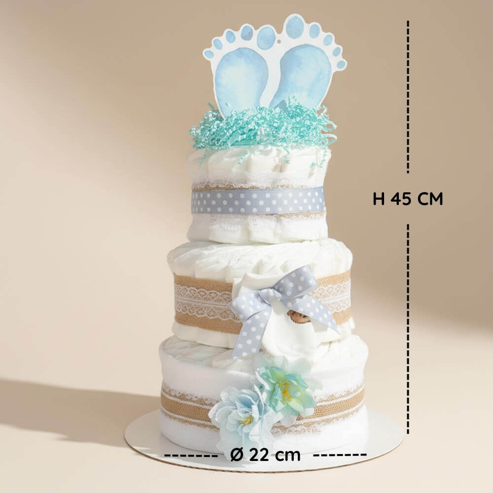 Stor blekage til drengebaby – håndlavet gave med blå detaljer