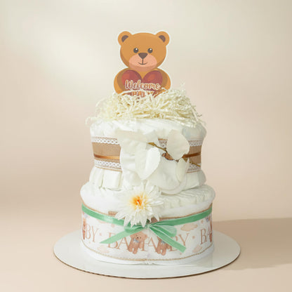 Mellem blekage i lyse neutrale farver som gave til babyshower